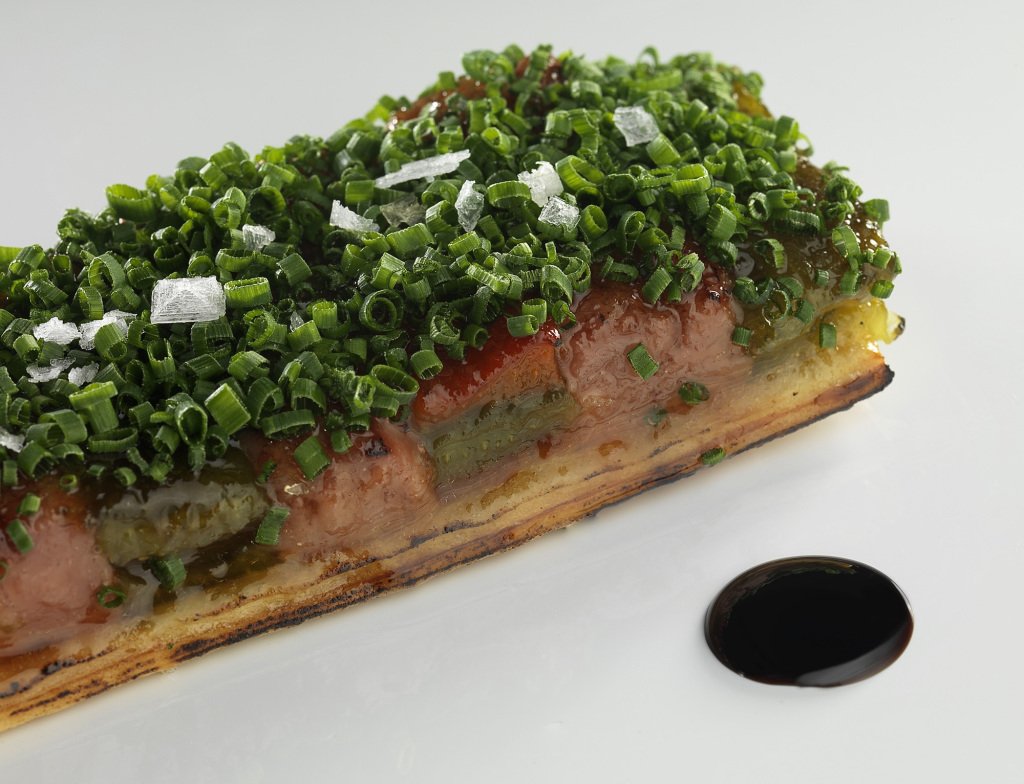 Coca de foie con verduras, SOT